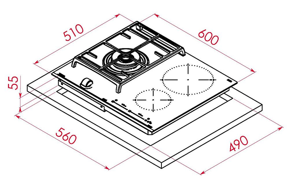 Bếp gas kết hợp từ Teka JZC 63312 ABN BK  - Hàng chính hãng