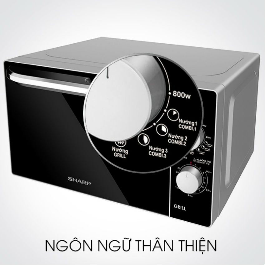 Lò vi sóng có nướng Sharp R-G224VN-S - Hàng chính hãng