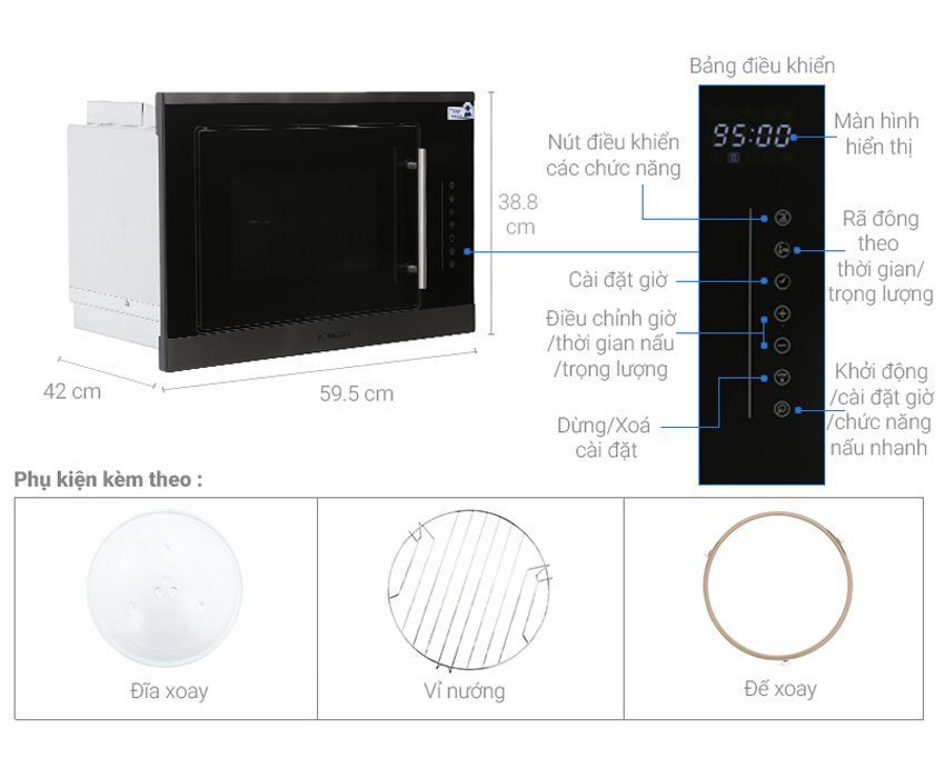 Lò Vi Sóng Malloca MW-927DE - Hàng chính hãng