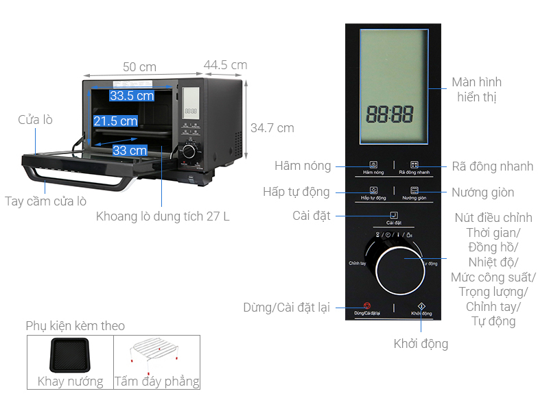 Thiết kế của lò vi sóng Panasonic NN-DS59NBYUE 