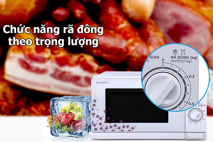 Lò vì sóng Sharp có chức năng rã đông theo trọng lượng