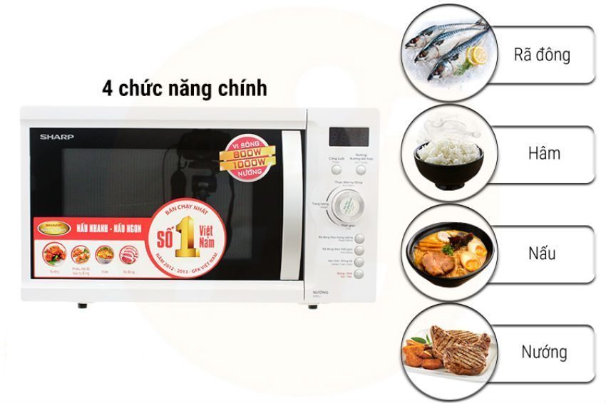 Lò Vi Sóng Có Nướng Sharp R-G371VN-W - Hàng chính hãng