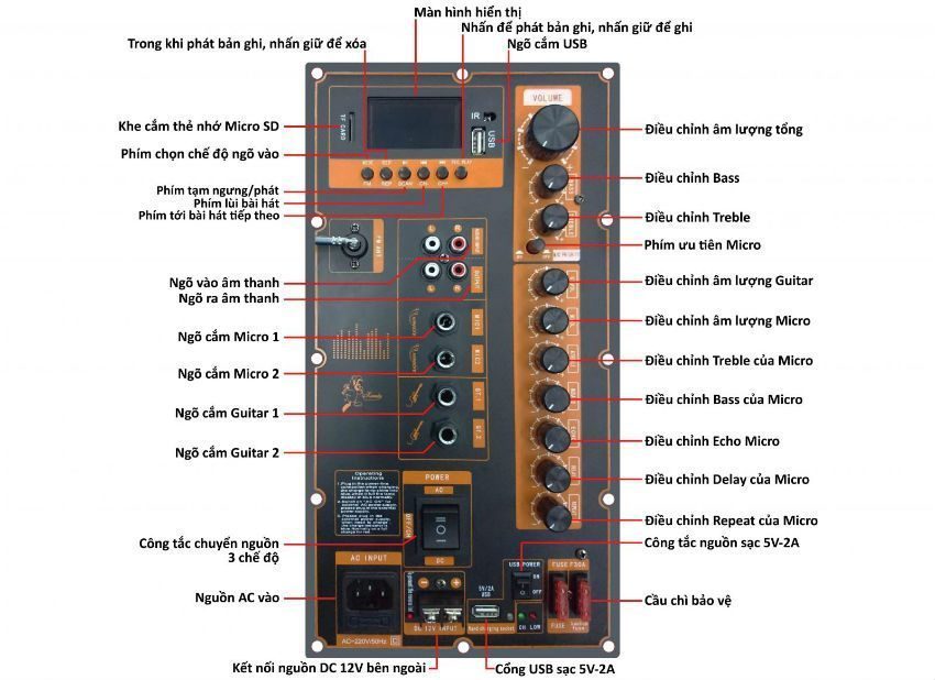 Loa karaoke di động Asanzo AL-8000X2 - Hàng chính hãng