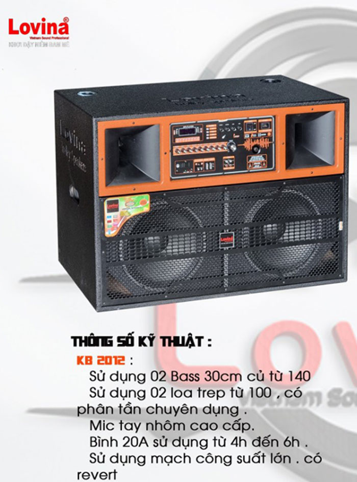 Loa tủ kéo bình Lovina KB2012 - Hàng chính hãng