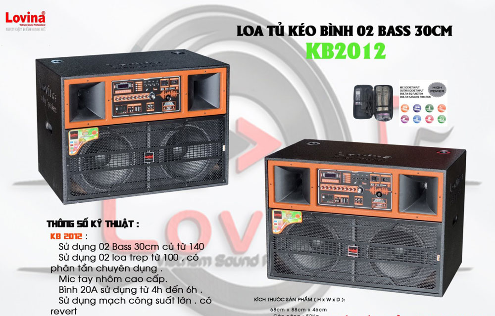 Loa tủ kéo bình Lovina KB2012 - Hàng chính hãng