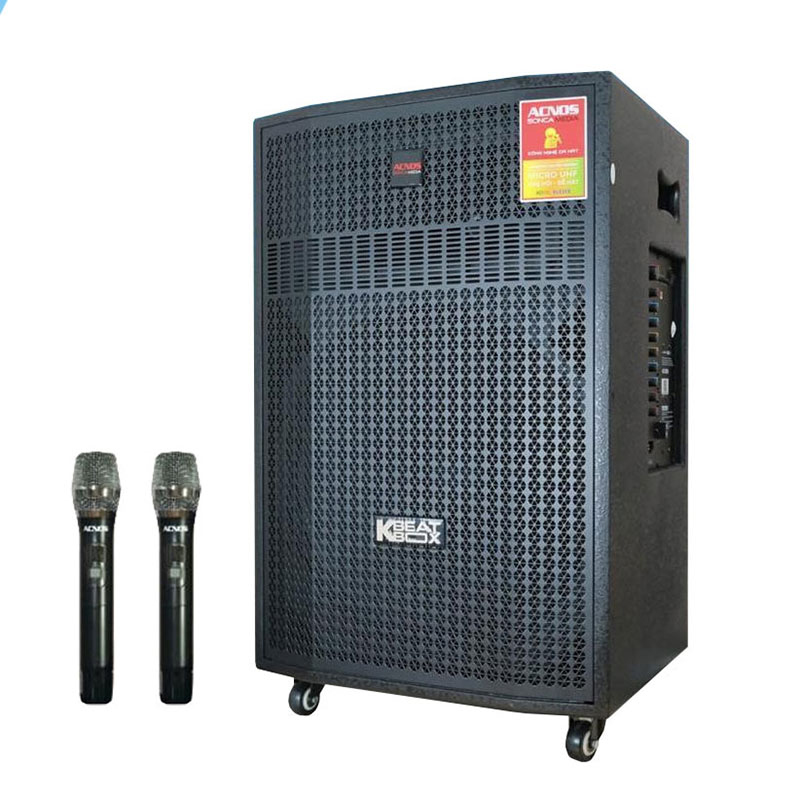 Loa kéo acnos cb501gd thiết kế nhỏ gọn, sang trọng, có bánh xe đẽ dàng di chuyển