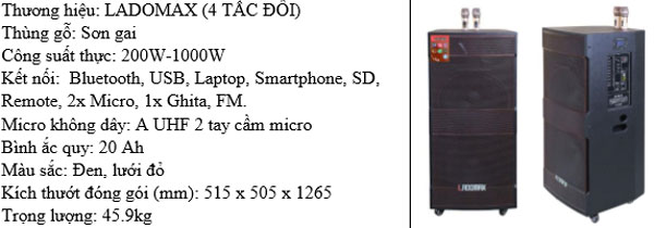 Loa kéo Ladomax  K-T2158 - Hàng chính hãng