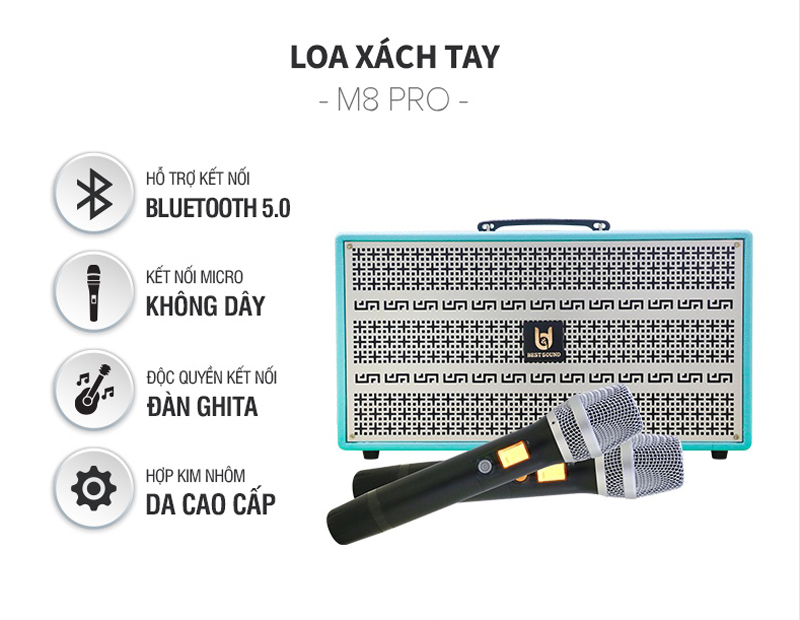 Loa xách tay BestSound M8 PRO - Hàng chính hãng