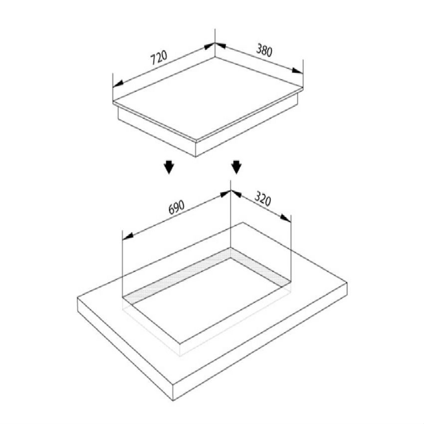 kích thước Bếp hồng ngoại Malloca MH-02R