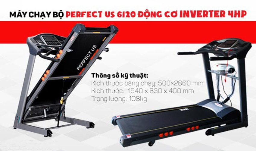 Máy chạy bộ điện Inverter Perfect US – 6120