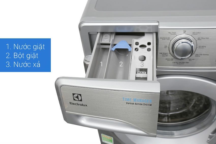 Máy Giặt Cửa Trước Electrolux EWF12938S, nơi để nước giặt xả