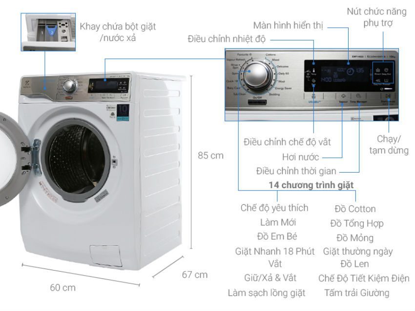 Máy giặt Electrolux EWF14023 - Hàng chính hãng