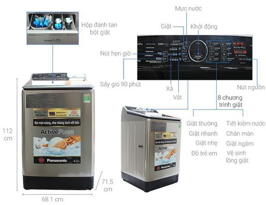 Máy giặt Panasonic NA-F85X5LRV - Hàng chính hãng