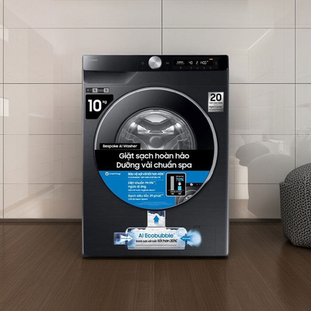 Máy giặt Samsung AI EcoBubble Inverter 10 kg WW10DG6U34LBSV - Hàng chính hãng