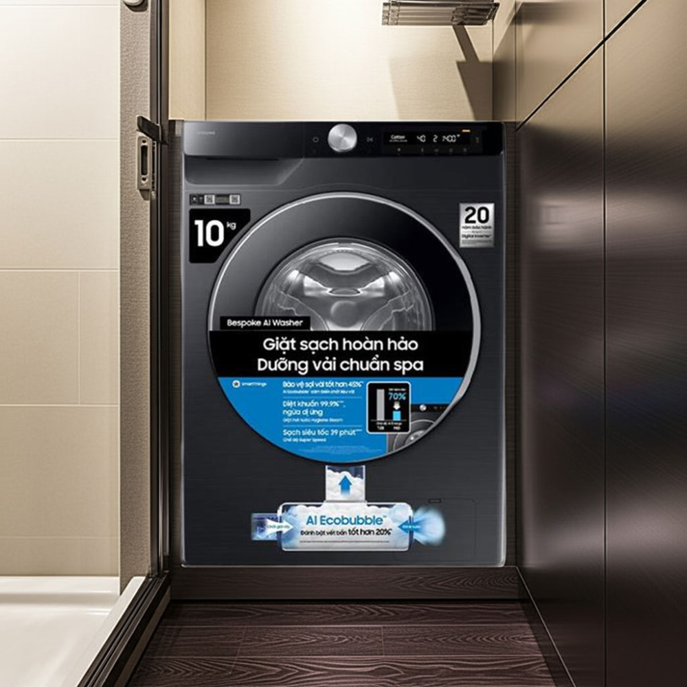Máy giặt Samsung AI EcoBubble Inverter 10 kg WW10DG6U34LBSV - Hàng chính hãng
