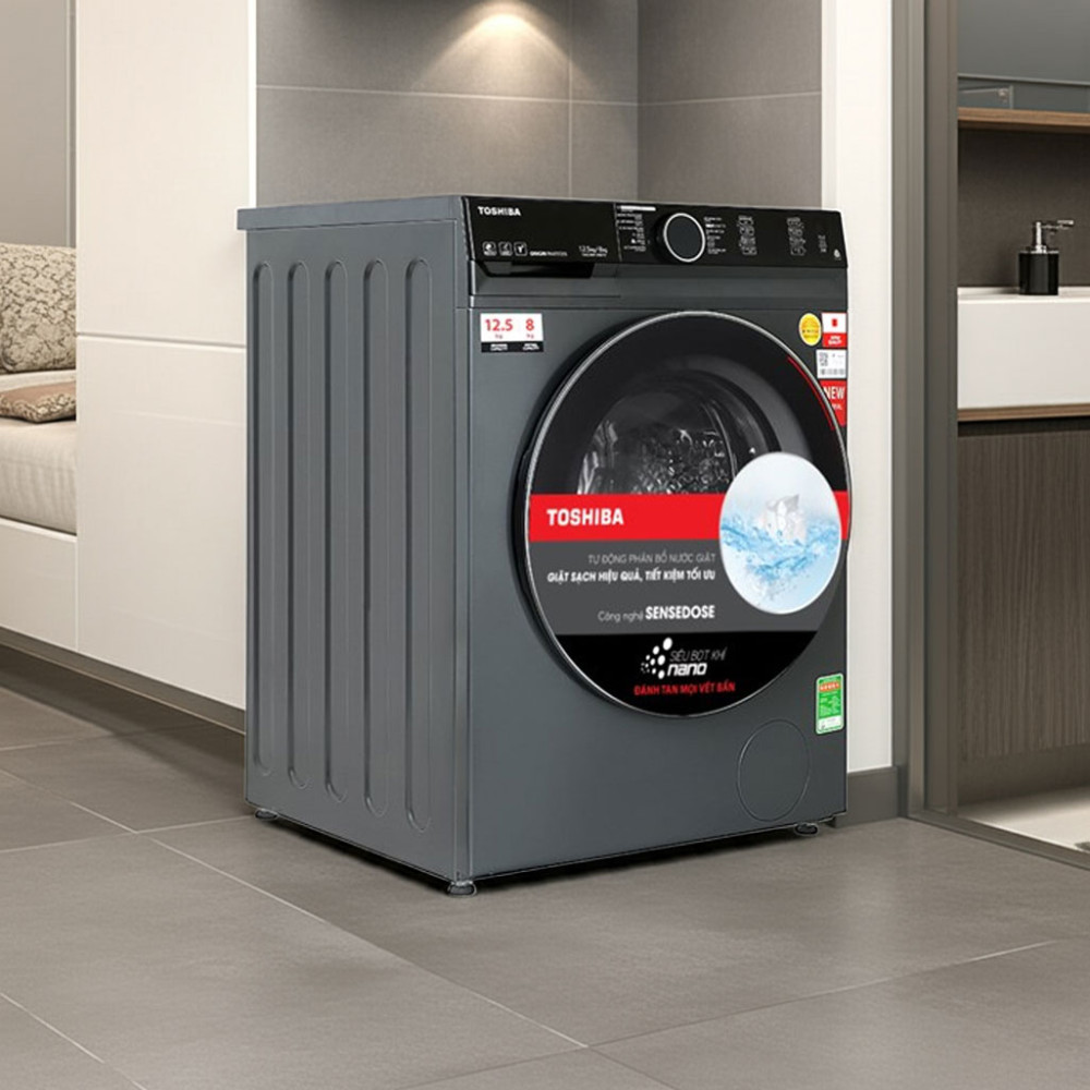 Máy giặt sấy Toshiba Inverter giặt 12.5 kg - sấy 8 kg TWD-BM135GF4V(MG) - Hàng chính hãng