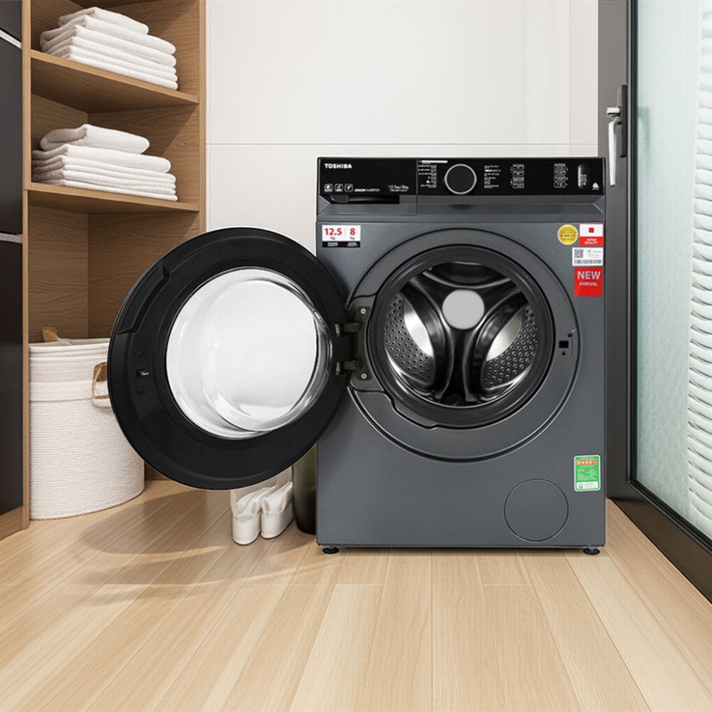 Máy giặt sấy Toshiba Inverter giặt 12.5 kg - sấy 8 kg TWD-BM135GF4V(MG) - Hàng chính hãng