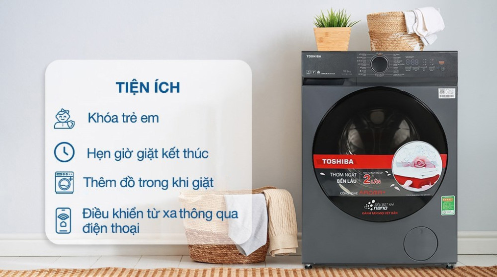 Máy giặt Toshiba Inverter 10.5 kg TW-T23BU115UWV(MG) - Hàng chính hãng