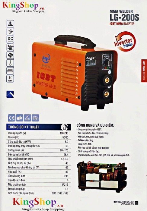 Máy hàn điện tử Legi LG-200S - Hàng chính hãng