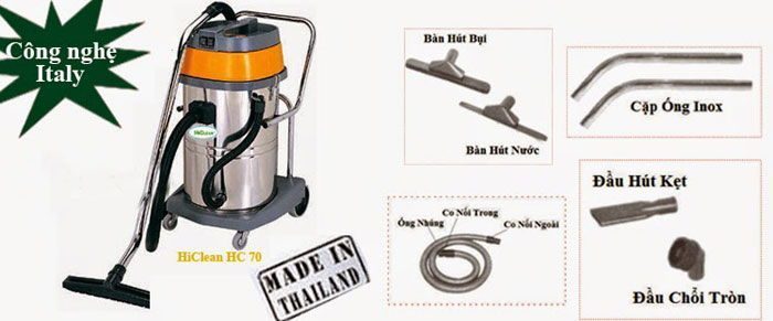 Máy hút bụi công nghiệp Hiclean HC70 - Hàng chính hãng