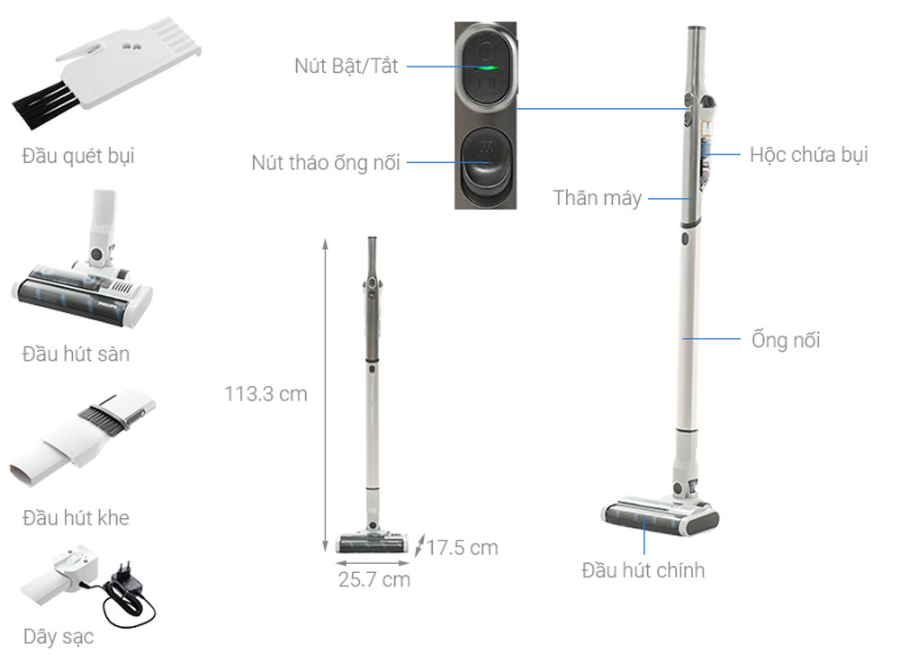Máy hút bụi không dây Philips XC4201/01 - Hàng chính hãng