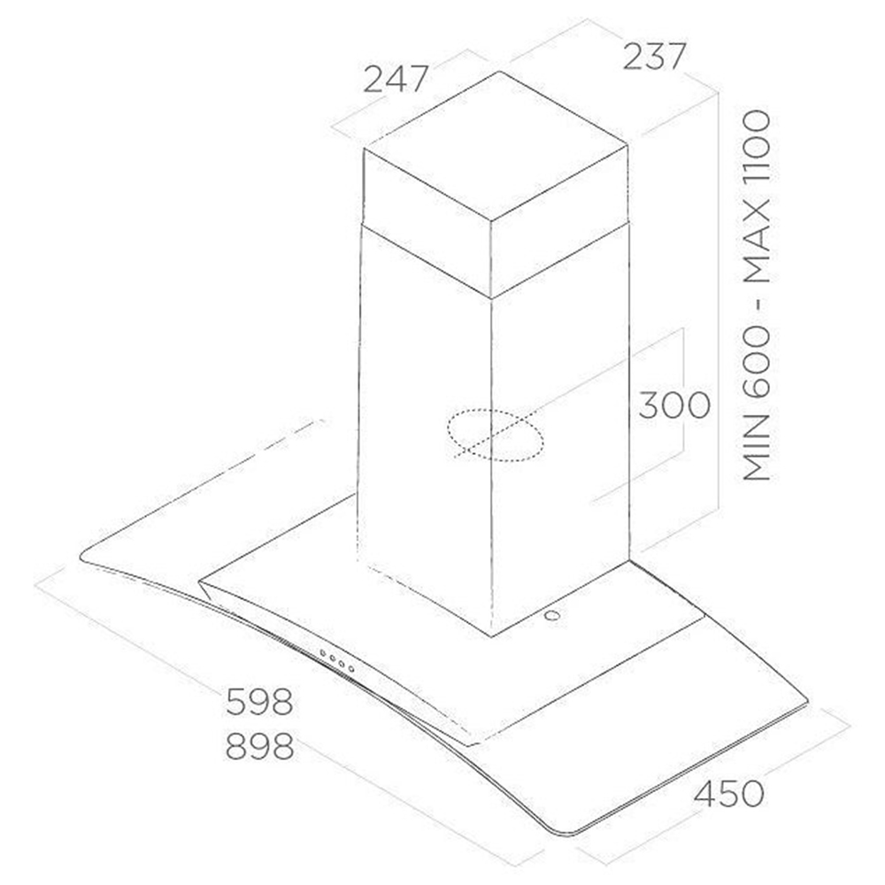 Máy hút mùi kính cong Elica CIRCUS IX/A/60 - Hàng chính hãng
