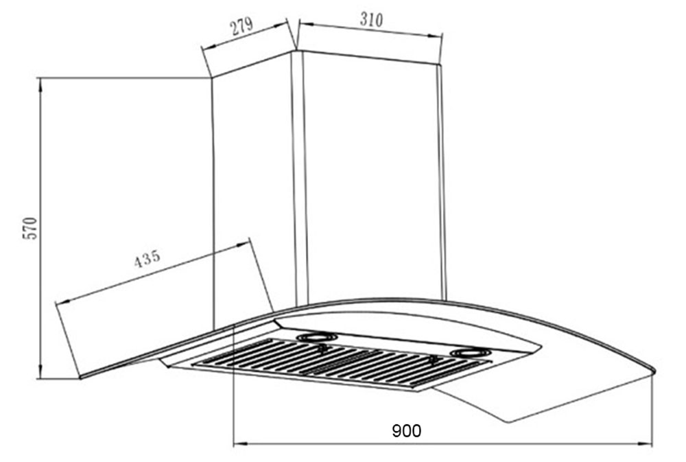 Máy hút mùi Binova BI-1700SH-90 - Hàng chính hãng