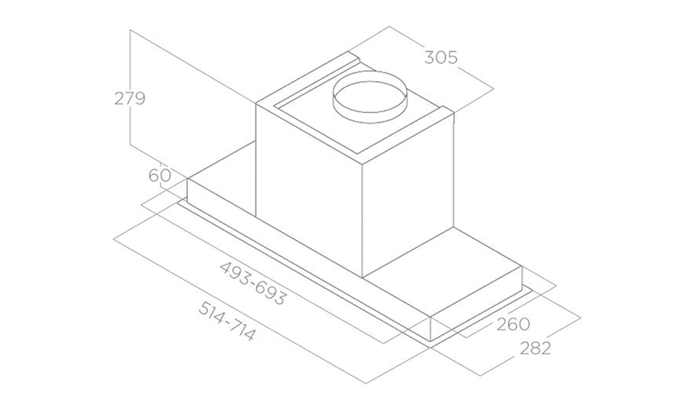 Máy hút mùi âm tủ Elica HIDDEN 2.0 IX/A/52 - Hàng chính hãng