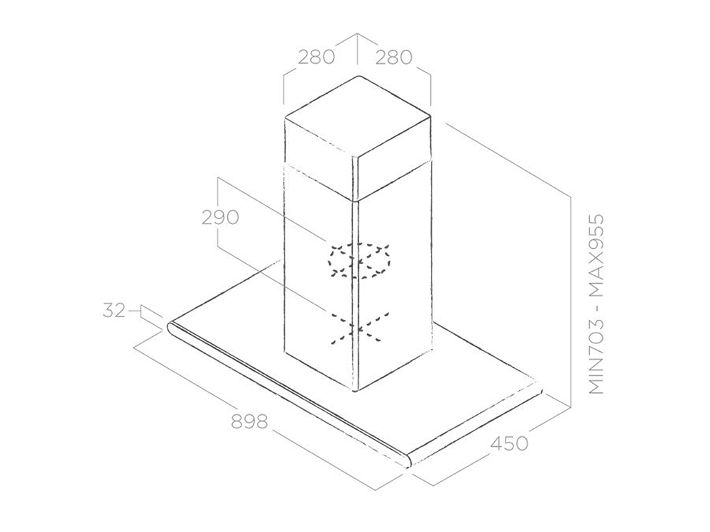 Máy hút mùi âm tủ Elica GALAXY ISLAND BLIX/A/90x45 - Hàng chính hãng