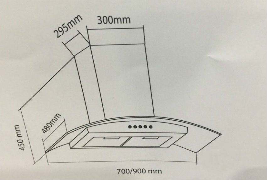Kích thước Máy hút khử mùi áp tường Eurosun EH-70K10S