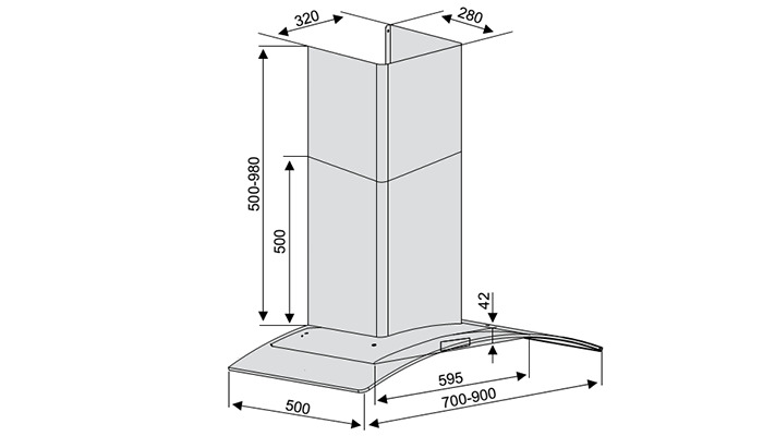 Bản vẽ máy hút mùi lorca TA-2005s