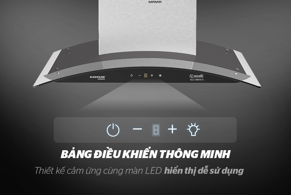 Máy hút mùi tum kính Sunhouse MMB6682-70 - Hàng chính hãng