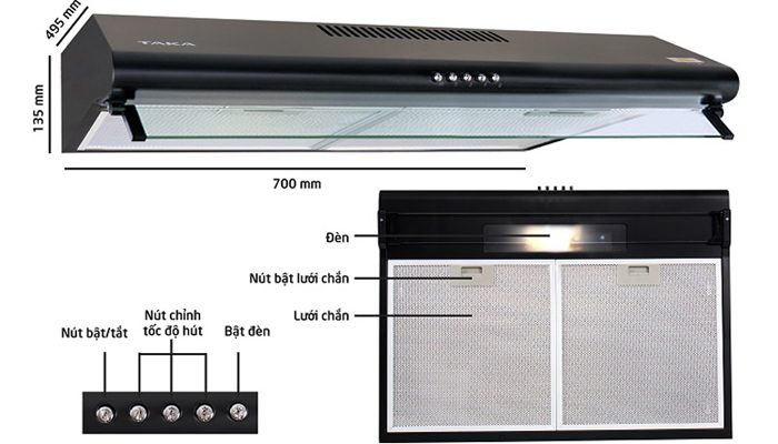 Máy hút mùi Taka HC270B - Hàng chính hãng