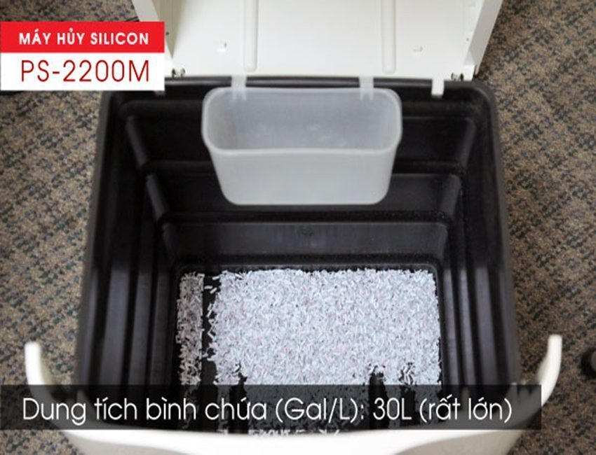 Máy hủy tài liệu PS-2200M có dung tích lớn hủy được nhiều tài liệu hơn