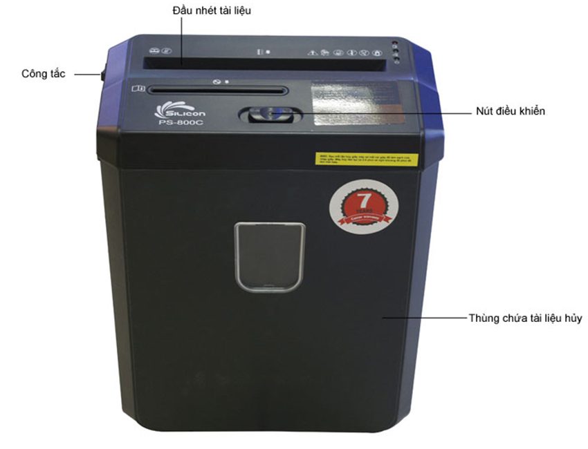 Máy hủy tài liệu Silicon PS-800C - Hàng chính hãng