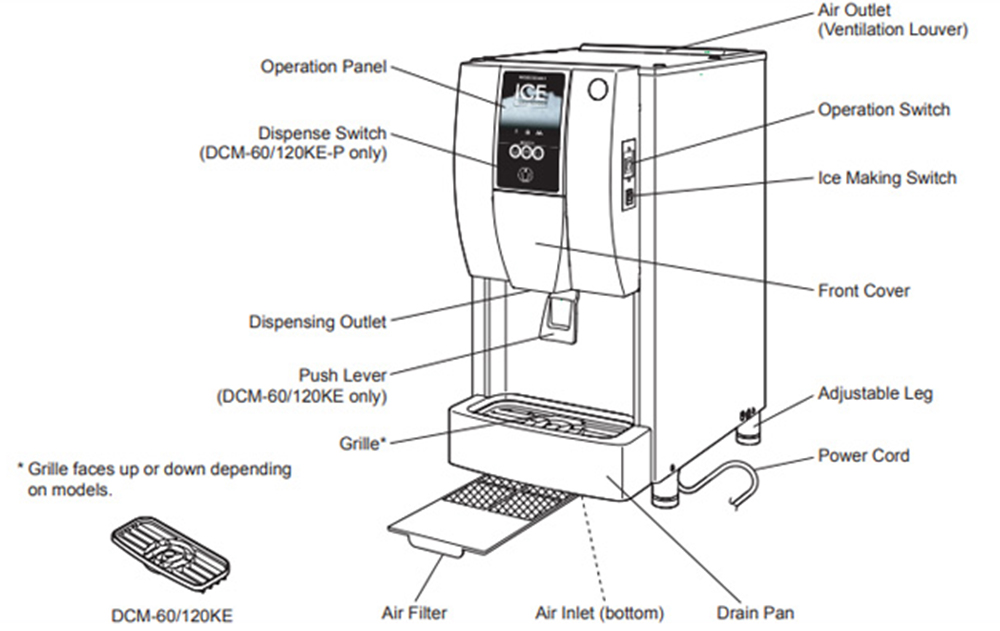 Máy làm đá viên Hoshizaki DCM-120KE - Hàng chính hãng