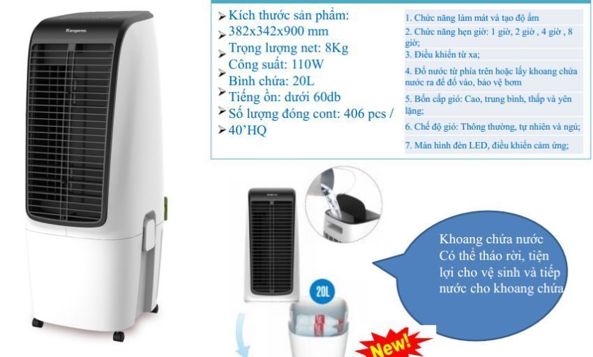 Quạt điều hòa Kangaroo KG50F20