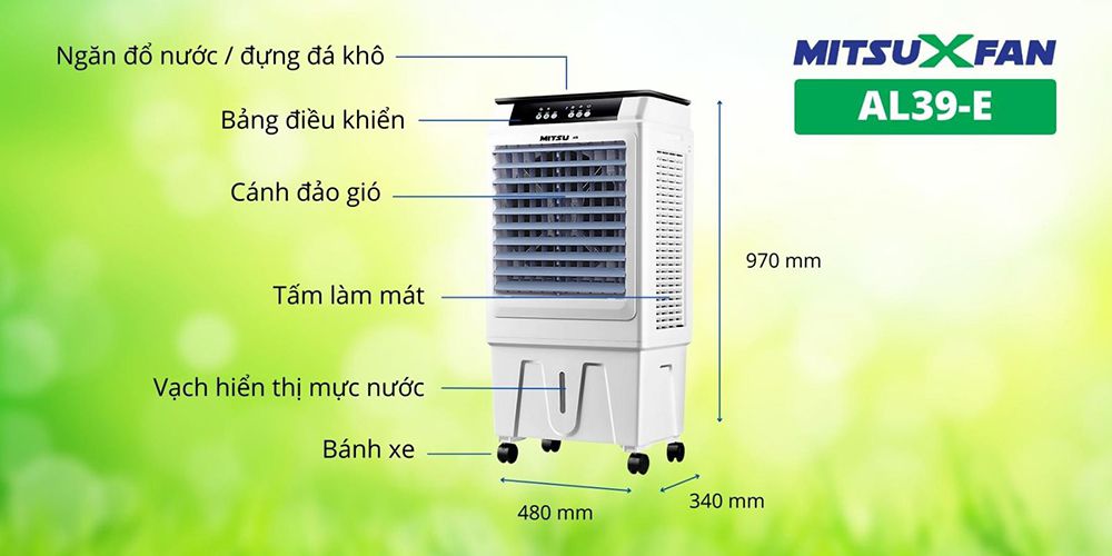 Quạt hơi nước MitsuXFan AL39-E - Hàng chính hãng