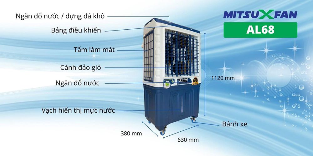Quạt hơi nước MitsuXFan AL68 - Hàng chính hãng