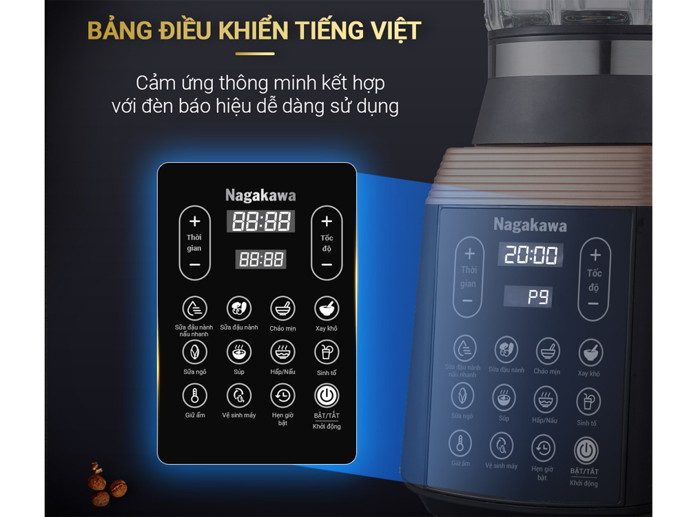 Máy làm sữa hạt đa năng Nagakawa NAG0815 - Hàng chính hãng