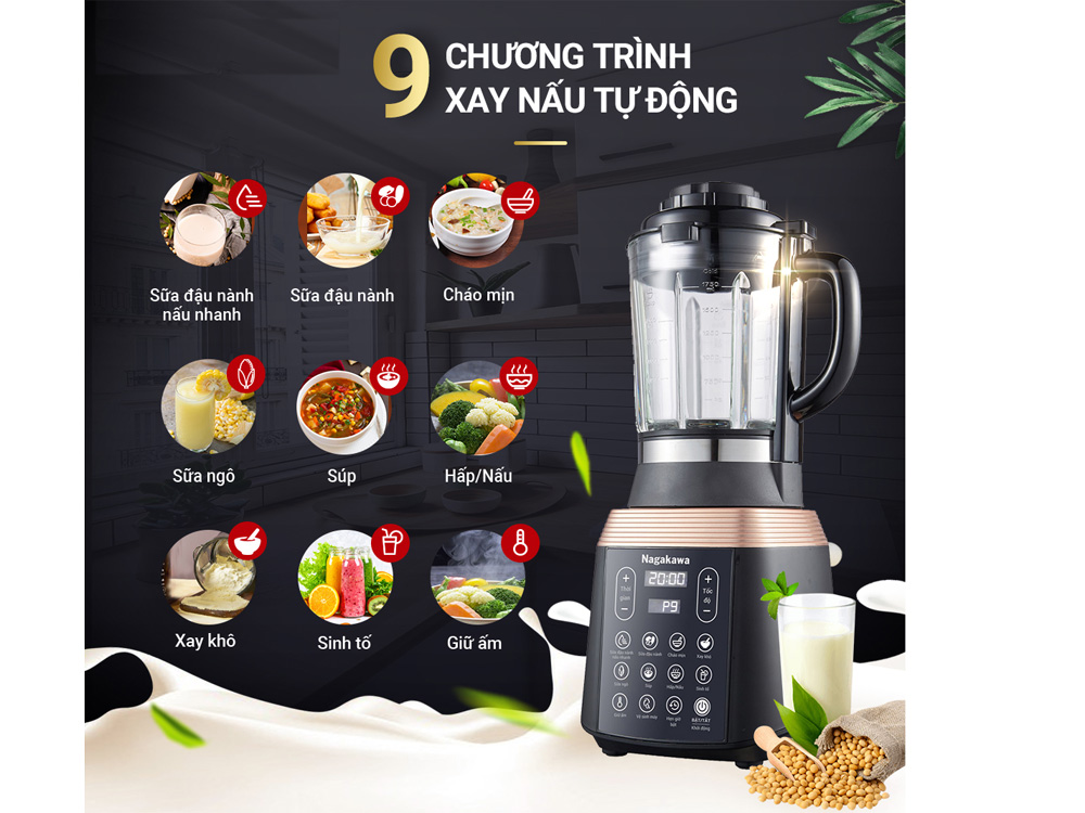 Máy làm sữa hạt đa năng Nagakawa NAG0815 - Hàng chính hãng