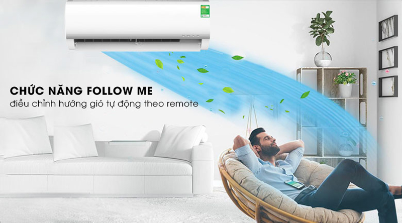 Chế độ Follow me-cảm biến nhiệt độ tại vị trí đặt remote