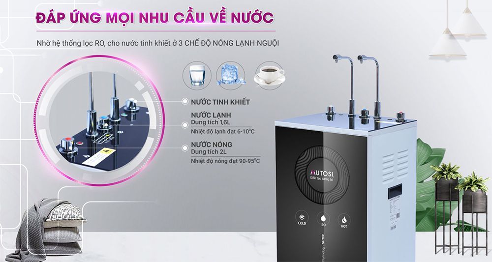 Máy lọc nước Nóng Lạnh Nguội 10 lõi Mutosi MP-C102-MHC - Hàng chính hãng