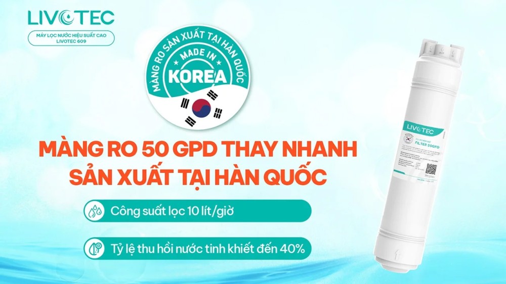 Máy lọc nước RO Karofi Livotec 609 - Hàng chính hãng