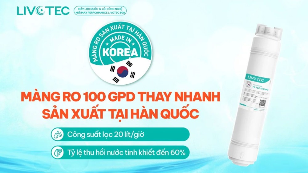 Máy lọc nước RO Karofi Livotec 808 - Hàng chính hãng