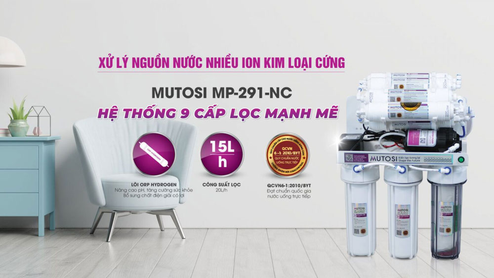 Máy lọc nước Mutosi không tủ 9 lõi MP-291-NC - Hàng chính hãng