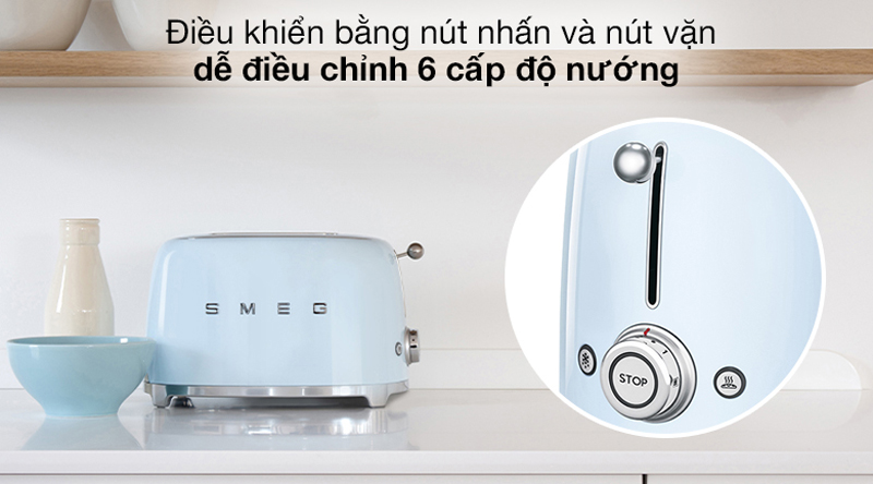 Máy nướng bánh mì Smeg TSF01PBEU - Hàng chính hãng
