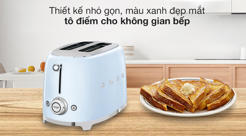 Máy nướng bánh mì Smeg TSF01PBEU - Hàng chính hãng