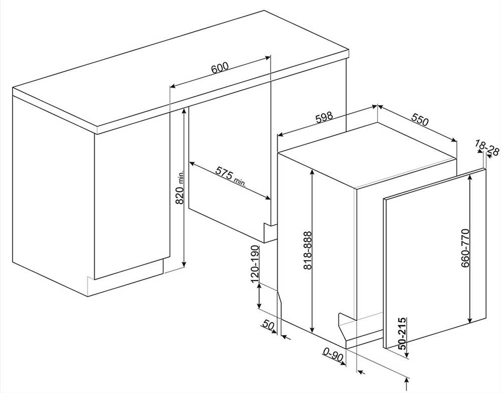 Máy rửa chén SMEG STL62335L 536.24.483 - Hàng chính hãng