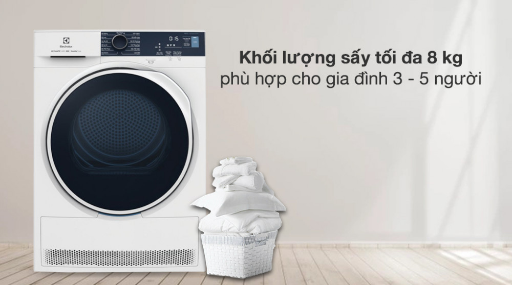 Máy sấy bơm nhiệt Electrolux EDH804H5WB - Hàng chính hãng